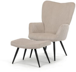 Artium Bézs Kordbársony Relax Fotel Lábtartóval. AK-L7285 CRM6 (artAK-L7285-CRM6)
