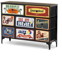  Többszínű MDF Komód 103×30×78 cm. AUK-W2104 BK (artAUK-W2104-BK)