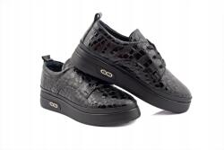 Ravini félcipő, fekete lakkbőr, kígyó mintás, Size 37 (116.781 r24 tbhatay)