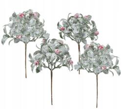 Dommio Zöld bokor piros bogyókkal, 25cm, 4db-os, műanyag (DA-8978-4x)