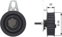 GATES feszítő, fogasszíj GATES T43108 for ALFA ROMEO, LANCIA (T43108)