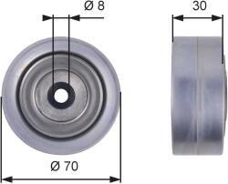 GATES Szíjtárcsa/vezetőgörgő, hosszbordás szíj GATES T36386 for MAN, AUDI, VW (T36386)