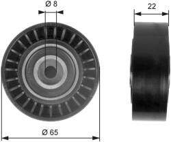 GATES Szíjtárcsa/vezetőgörgő, hosszbordás szíj GATES T36258 for MERCEDES-BENZ (T36258)
