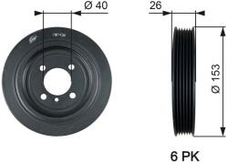 GATES Szíjtárcsa, főtengely GATES TVD1129 for HYUNDAI, KIA (TVD1129)