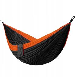  Kerti függőágy, 300×200cm, 300kg teherbírás, narancs-fekete szín (5906076407987)