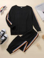 Shein Lány nyári pulóver nadrág szett, Size 120, fekete szín