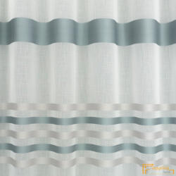  (5 szín) Tercia csíkos fényáteresztő függöny - Fehér alapon permetkék és fehér csík -320cm