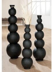  Nagy méretű fém padlóváza fekete színben érdes matt felülettel 76cm Rotonda