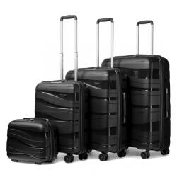 Konofactory Fekete 4 részes prémium műanyag utazóbőröndszett „Majesty 2 - S, M, L, XL (S2094set4in1-black-HU)