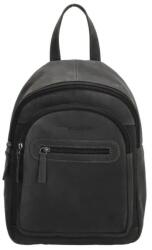 Hide & Stitches Fekete steppelt bőr hátizsák „Jupiter (R20200-001-black)