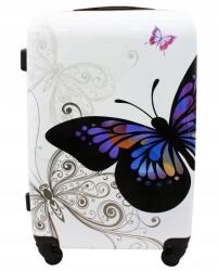 Rogal Fehér keményhéjú utazóbőrönd „Butterfly - méret M, L, XL (K5188solo-butterfly-HU)