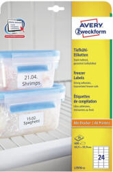 Avery Etikett címke, 63, 5 x33, 9mm, fagyasztó 24 címke/ív, 25 ív/doboz, Avery fehér (L7970-25) - iroda-ellatas