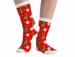  Karácsonyi zokni, Karácsonyfa minta, Size 37-41, poliészter, 1 pár (GU41794)