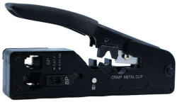  Kábelkrimpelő szerszám, CAT5e/CAT6a/CAT7a kábelekhez, Fekete