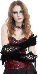 Devil Fashion mănuși DEVIL FASHION - Black velvet - GE02501