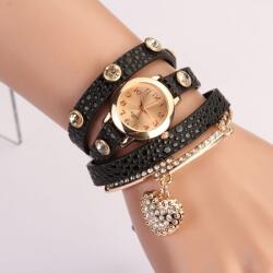 QUARTZ Ceas dama Crystal Heart - black Ceas