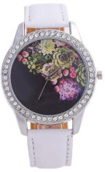 QUARTZ Ceas dama Roses & crystals - alb Ceas