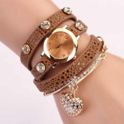 QUARTZ Ceas dama Crystal Heart - Coffee Ceas