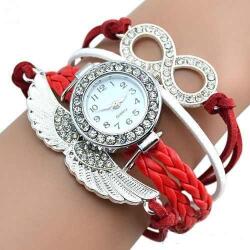 QUARTZ Ceas dama cu cristale si ornamente metalice (aripi de inger) - red Ceas