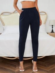 Shein Tapered szűkített alkalmi nadrág, sötétkék, S 36