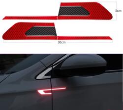  Set 2 stickere reflectorizante BUMERANG cu insertie Carbon 5D, culoare Rosie FAVLine Selection (SREF-08)