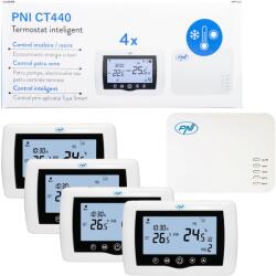 PNI Termostat inteligent PNI CT440 fara fir, cu WiFi, control 4 zone prin Internet, pentru centrale termice, pompe, electrovalve, AP (PNI-CT440)