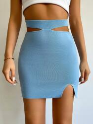 Shein Szexi Miniszoknya, derékkivágással, kék, Shein, Size S 36