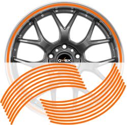  Set 16 inele din autocolant pentru jante culoare Orange Lucios FAVLine Selection (DJNT-10)