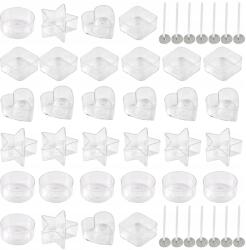  Átlátszó pohártartó szett 32 db-os, 100 db gyertyatartóval (0610452772891)