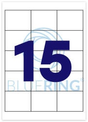 Bluering Etikett címke, 70x50, 8mm, 100 lap, 15 címke/lap Bluering® (BRET121) - polusirodaszer
