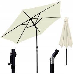  Kerti esernyő, 300cm, állítható, hajtókaros, fehér (5906076405990)