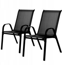 ModernHOME Kerti Szék Szett, fém, fekete, erkélyre, teraszra, 2db (SC-092KD BLACK)