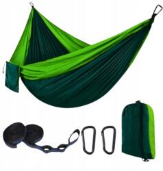  Függőágy Hinta, 2 személyes, 300×200cm, XXL, 200kg teherbírás, zöld, nylon (HAMAK TURYSTYCZNY OGRODOWY DUŻY)