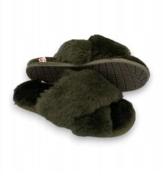 IRE SHOES Bőr papucs Női szőrme bárány gyapjú topánka pihe-puha Ireshoes 39 (Kapcie damskie wełna owcza przeplatane)