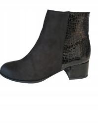 Eska Bokacsizma, nubuk bőr, fekete, Size 41, 5cm sarok (5120)