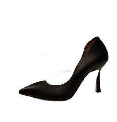 Ulmani magassarkú cipő, bőr, fekete, 9cm sarok, Size 38 (10608)