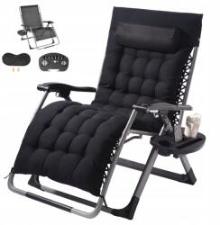 Vevor Pihenőágy, fekete, 226.8kg teherbírás, állítható (Vevor)