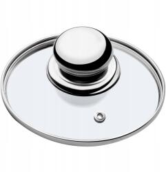 Kadax Üvegfedő, Size 14cm, serpenyőhöz, hőálló, fém fogantyú (K1918)