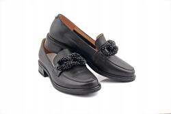 Ravini Női félcipő, valódi bőr, fekete, Size 37 (RFW0025-2)