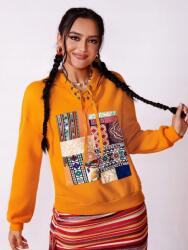 Shein casual pulóver, felvarrókkal, narancssárga, Size S 36, poliészter, pamut