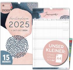  Kis családi naptár 2025 5-re pasztell oszlopok 195 x 325 cm