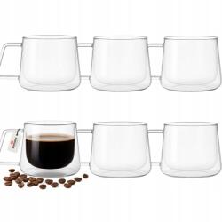 Premium Bergman 200ml-es dupla üveges thermo kávés pohár szett 6 db-os