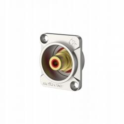 Roxtone RF2D-N-R RCA csatlakozóaljzat, ezüst, aranyozott csatlakozó pin, ergonomikus kialakítás (RF2D-N-R)