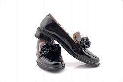 Ravini Női félcipő, lakkozott bőr, fekete, Size 39 (RFW0025-1)