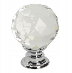 Gamet GP14 Bútorgomb, króm/átlátszó, 25mm (GP14-G4-TRS-F25)