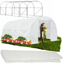  Fóliaalagút, kerti üvegház, 18m2, 6x3x2m, fehér, 25mm váz (5906076407079)