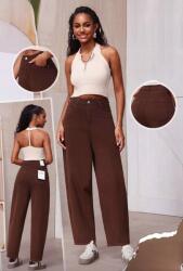 M. Sara Farmer Nadrág, barna, magas derekú, Size 48/4XL