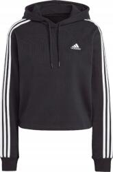Adidas Essentials Crop Hoodie IC8767, Size M, pamut, kapucnis, fehér csíkokkal (IC8767)