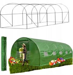  Kerti Alagút Fólia Üvegház, 3×8×2m, 24m2, fólia, váz, kiváló minőségű (5906076400773)