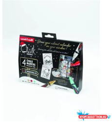 uni Krétamarker folyékony 1, 8-2, 5mm Uni-Posca PWE-5M 4 db-os Karácsonyi készlet (65293) - nyomtassotthon